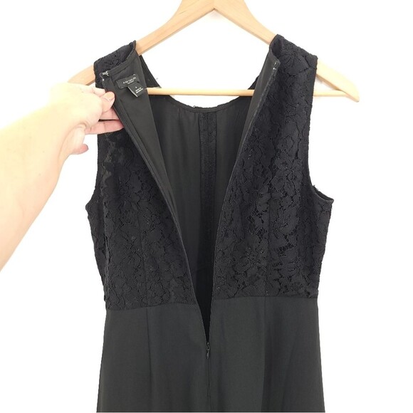 Ann Taylor Factory Floral Lace Dress Black Fit Flare Party Wedding Cocktail NWT - Picture 8 of 13